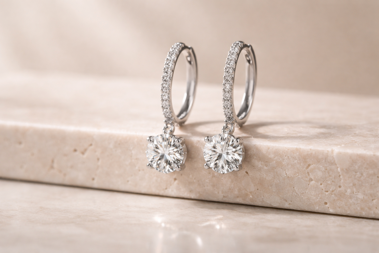 Moissanite Drop Huggie Earrings Styling Guide
