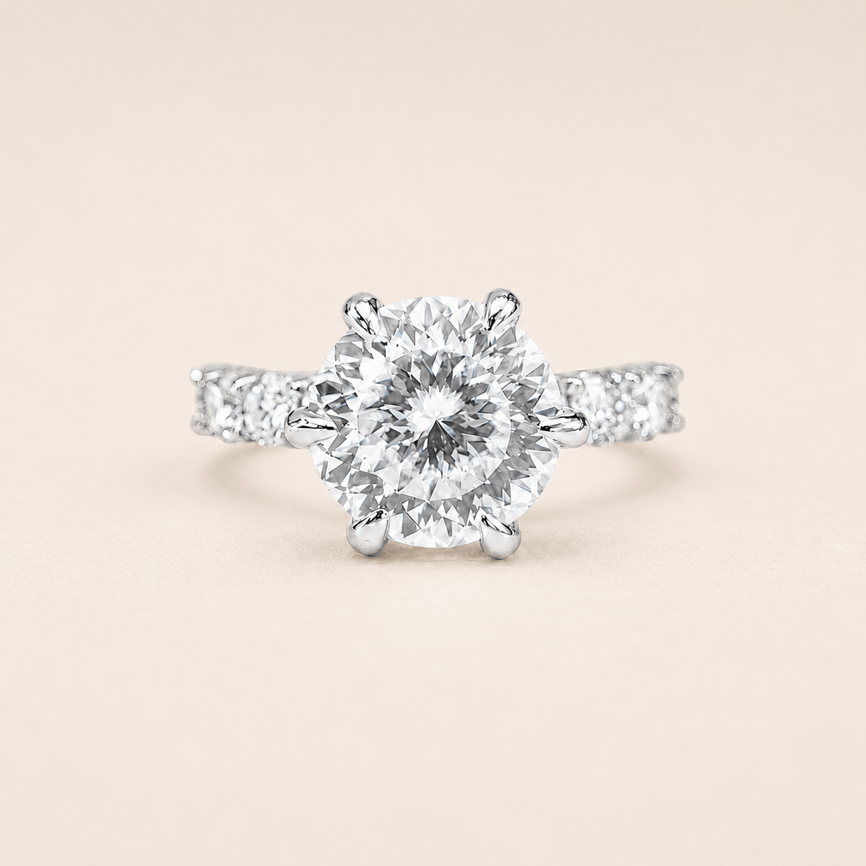 5 Carat Portuguese Cut Moissanite Dress Ring