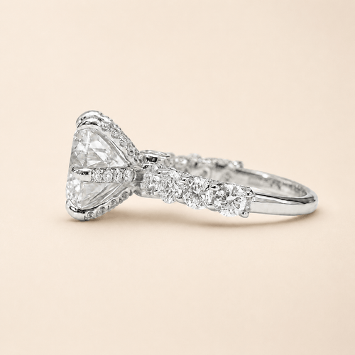 5 Carat Portuguese Cut Moissanite Dress Ring