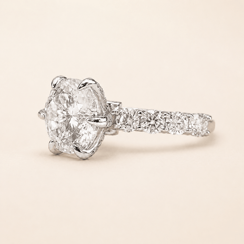 5 Carat Portuguese Cut Moissanite Dress Ring