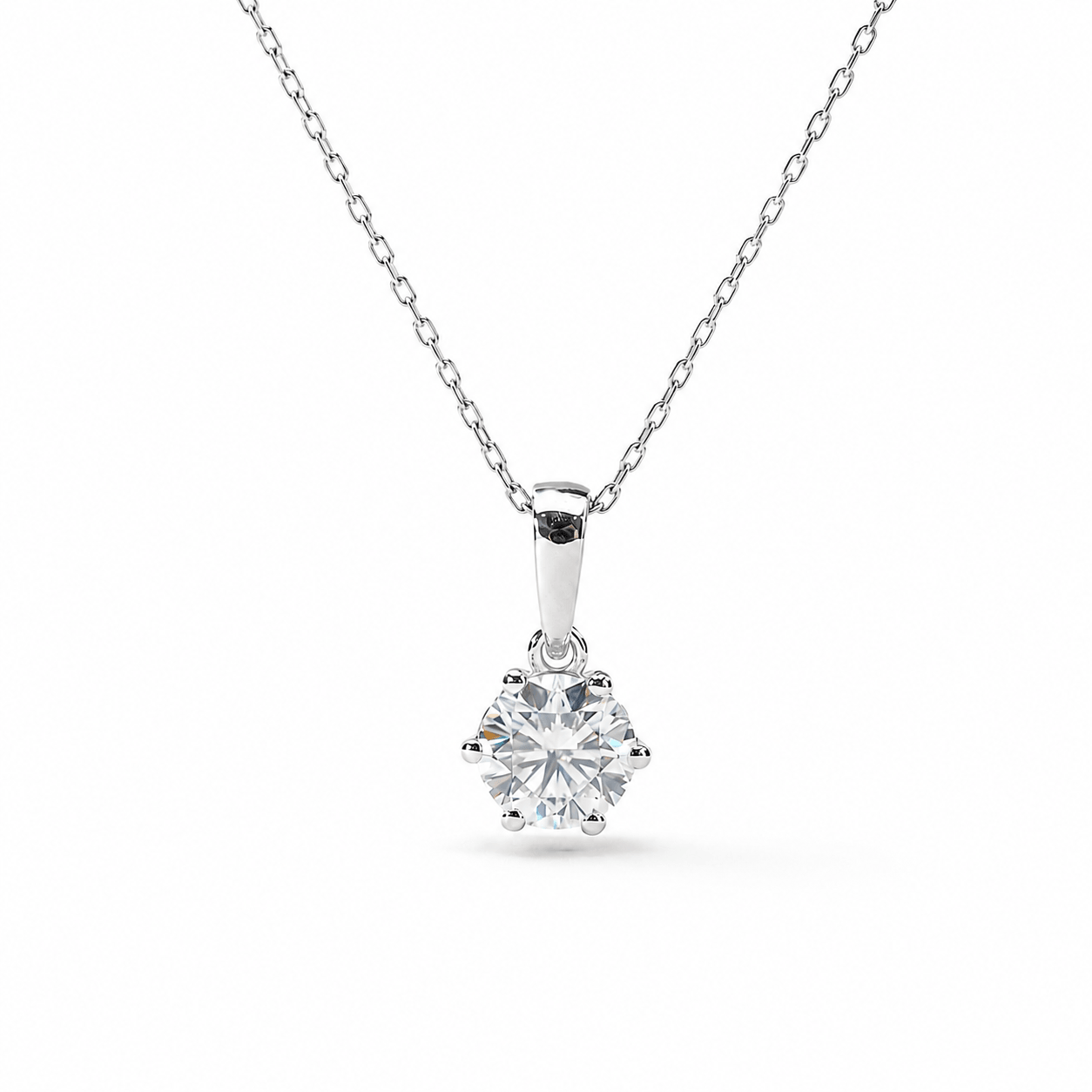 2 Carat Moissanite Solitaire Necklace