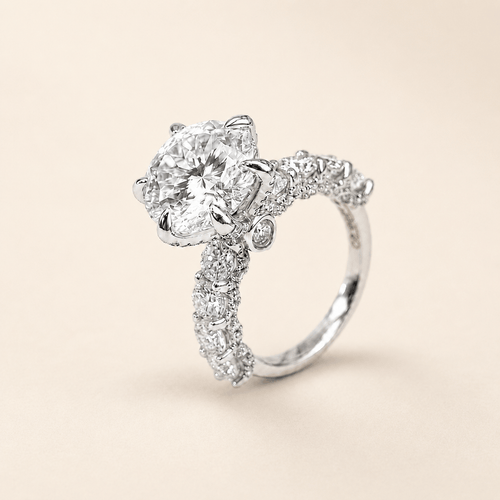 5 Carat Portuguese Cut Moissanite Dress Ring