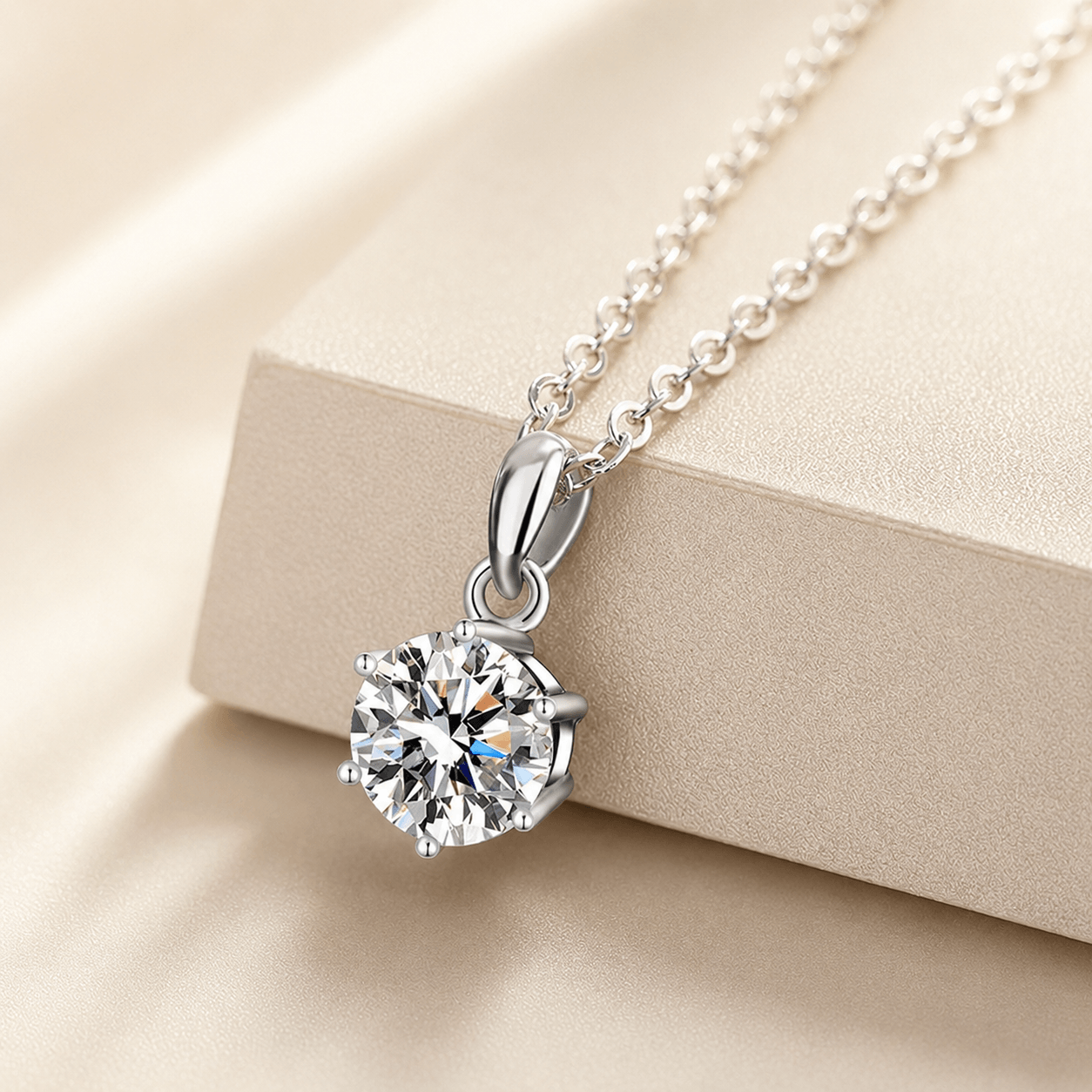 2 Carat Moissanite Solitaire Necklace