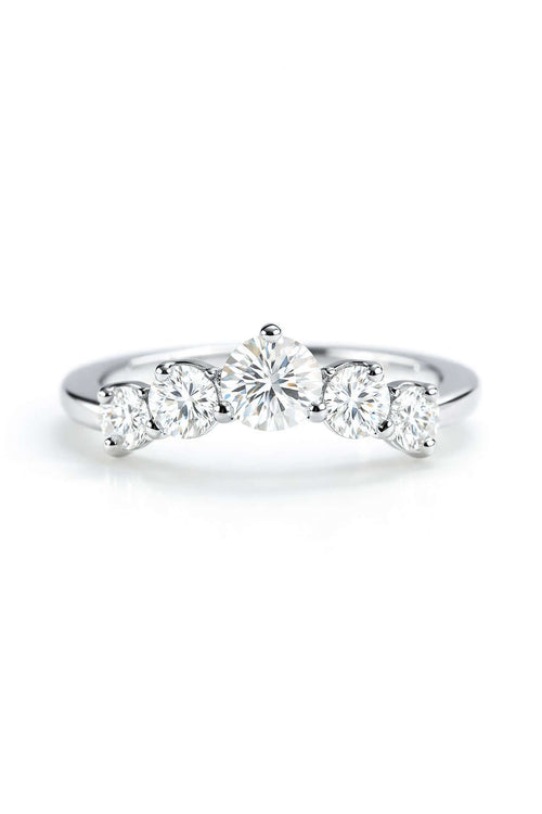 Arc Moissanite Half Eternity Ring 5
