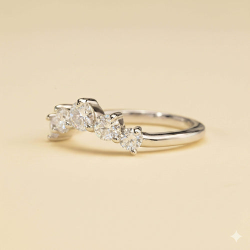 Arc Moissanite Half Eternity Ring 5