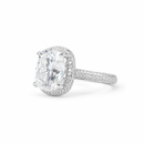 5 Carat Long Cushion Cut Moissanite Pave Ring