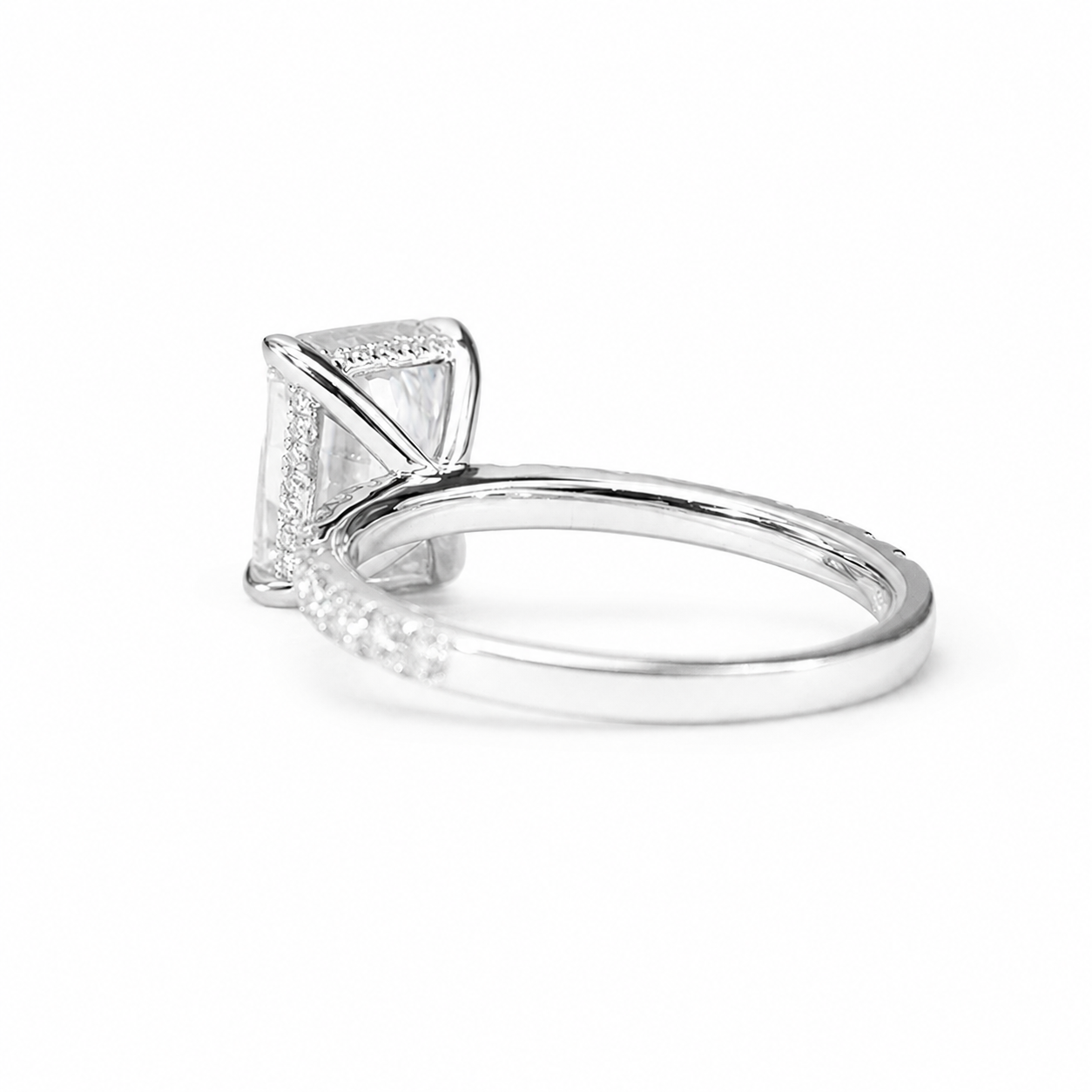 4 Carat Radiant Cut Moissanite Pave Ring