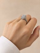 5 Carat Long Cushion Cut Moissanite Pave Ring