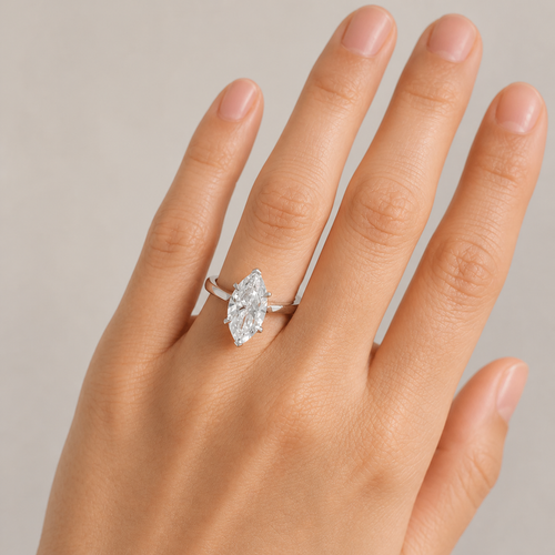 3 Carat Marquise Moissanite Ring