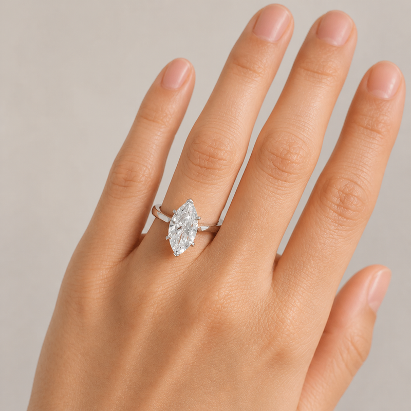 3 Carat Marquise Moissanite Ring