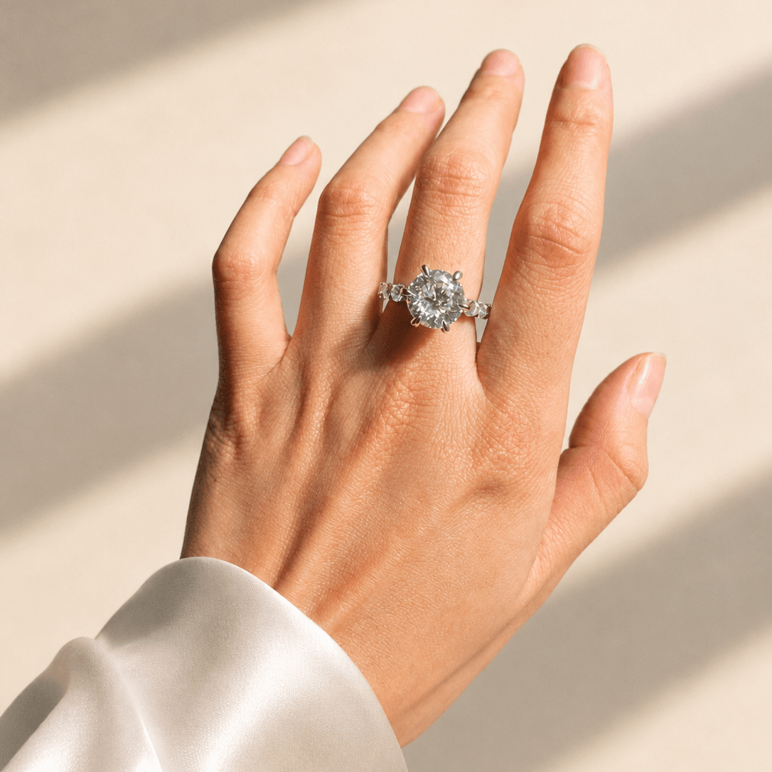 5 Carat Portuguese Cut Moissanite Dress Ring