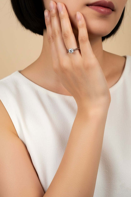 Classic Moissanite Solitaire Ring (1 ct) 5