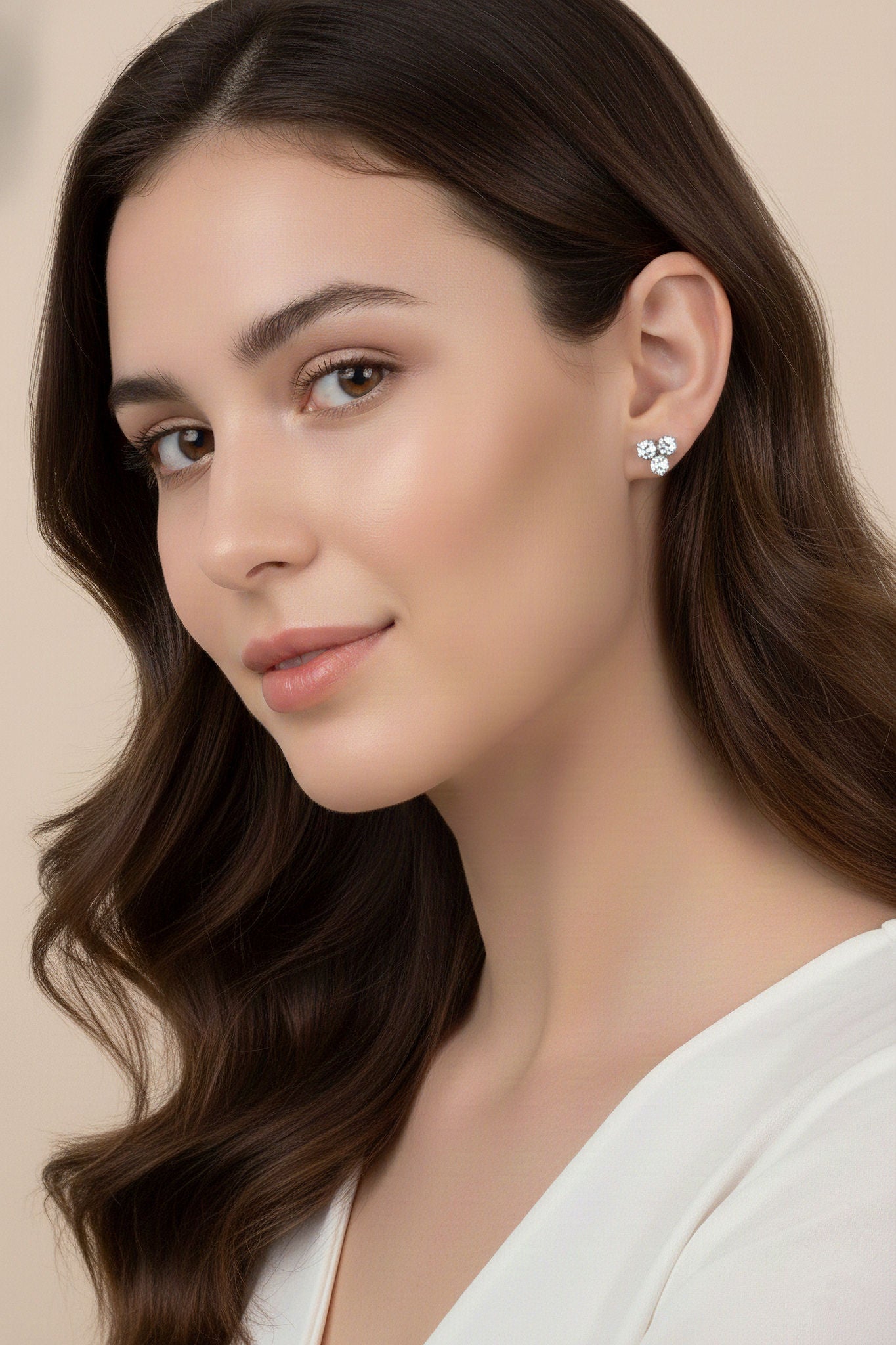 Cluster Moissanite Studs