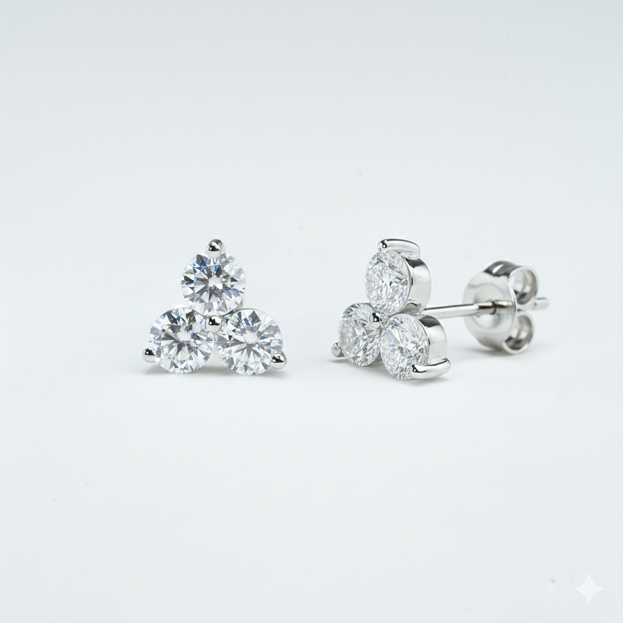 Cluster Moissanite Studs