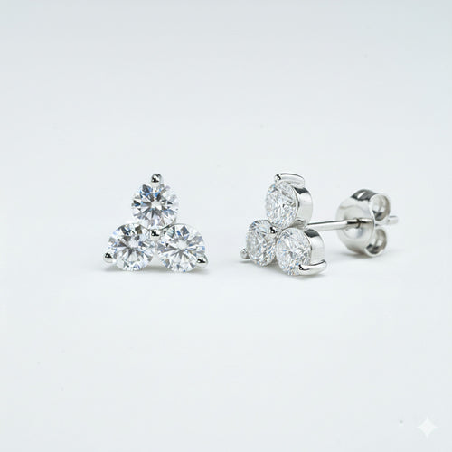 Cluster Moissanite Studs