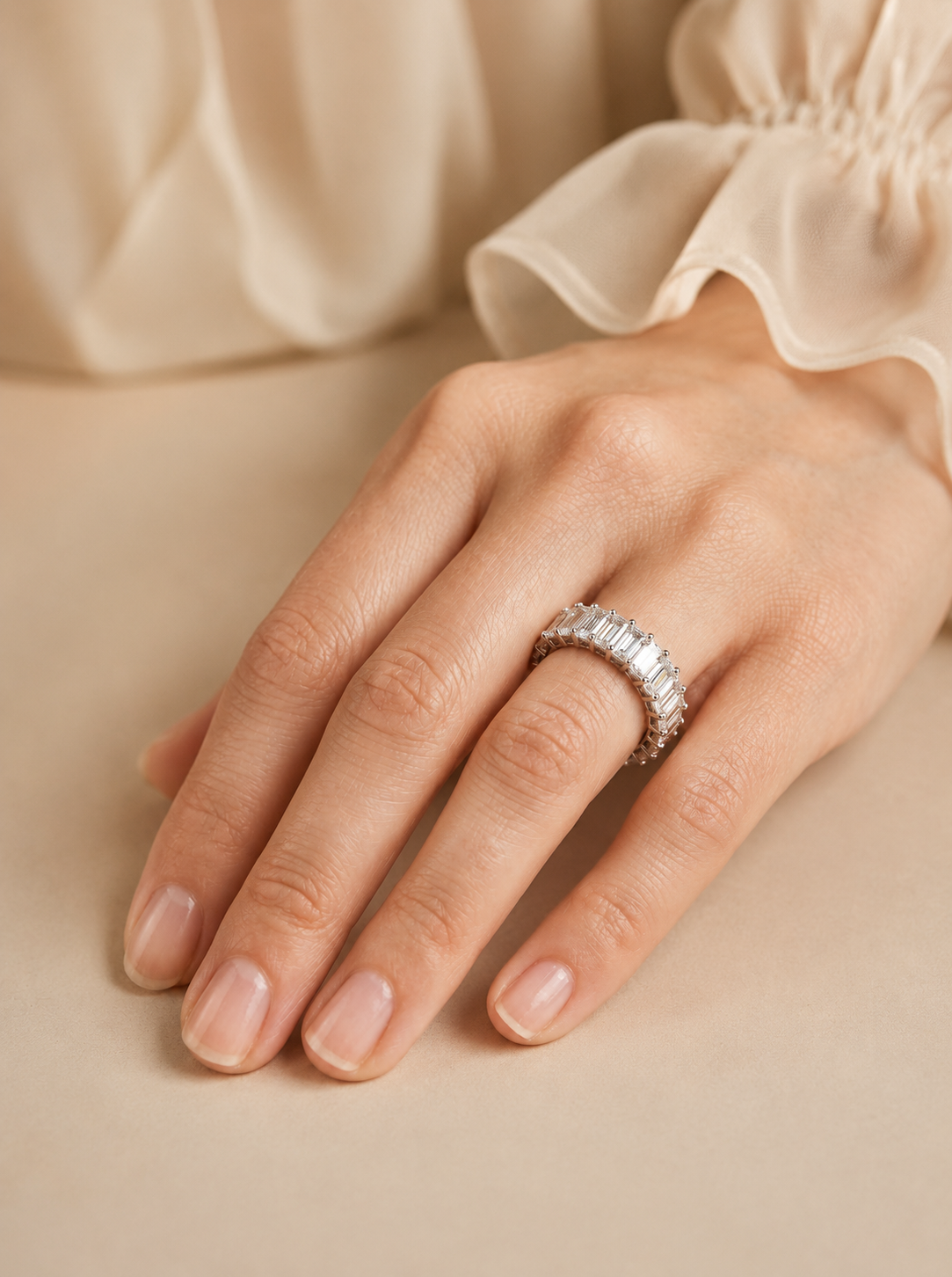 Moissanite Baguette Ring