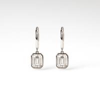 Emerald-Cut Moissanite Hoop