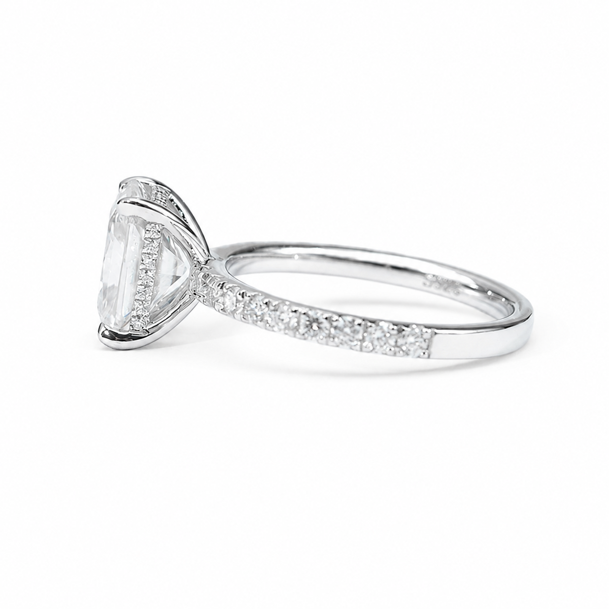 4 Carat Radiant Cut Moissanite Pave Ring