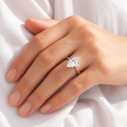 3 Carat Marquise Moissanite Ring