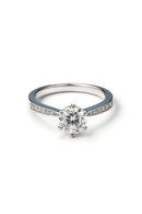 Moissanite Pavé Solitaire Ring 5