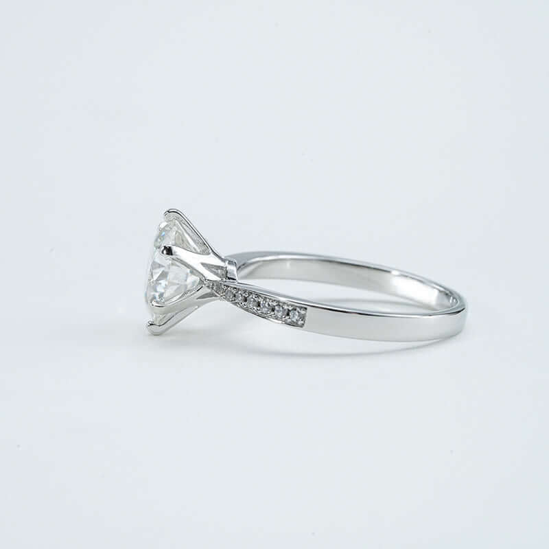 Moissanite Pavé Solitaire Ring 5