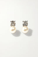 Moissanite & Pearl Duo Studs