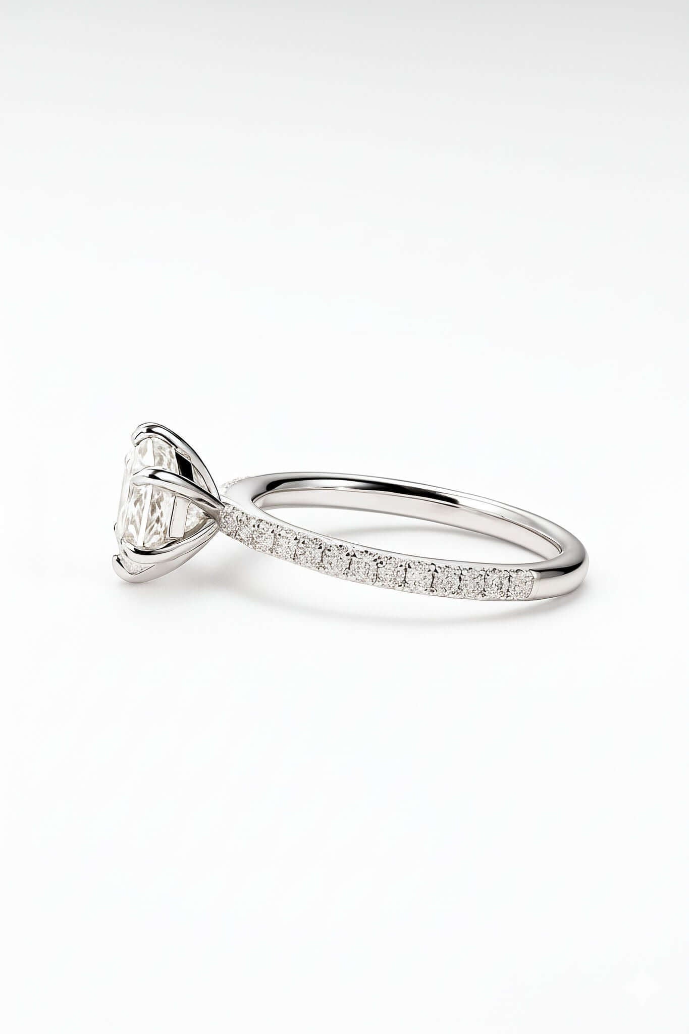 Moissanite Solitaire Pavé Ring (2 ct) 5