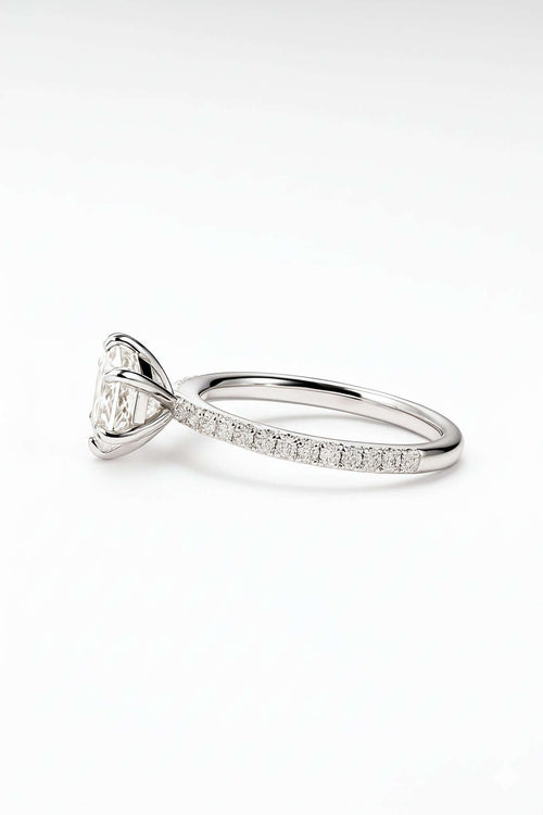 Moissanite Solitaire Pavé Ring (2 ct) 5