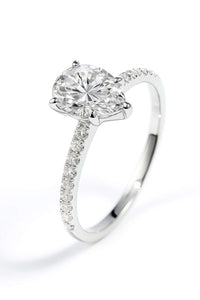 1.5 Carat Pear-Cut Pave Moissanite Ring