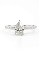 Pear - Cut Pave Moissanite Ring 5