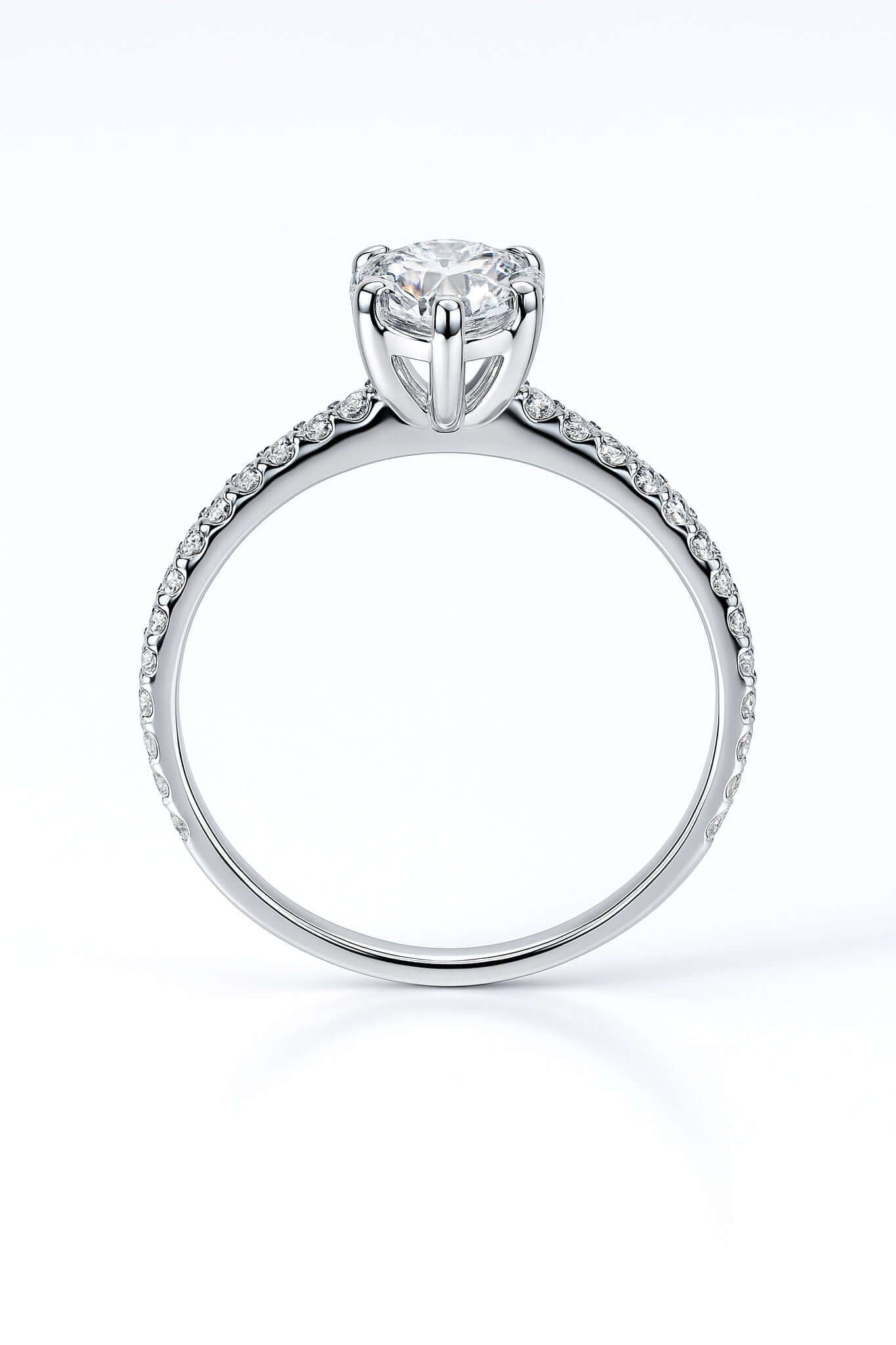 Pear - Cut Pave Moissanite Ring 5
