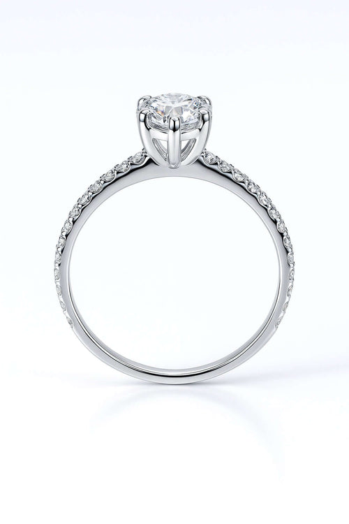 Pear - Cut Pave Moissanite Ring 5