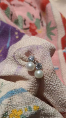 Moissanite & Pearl Duo Studs