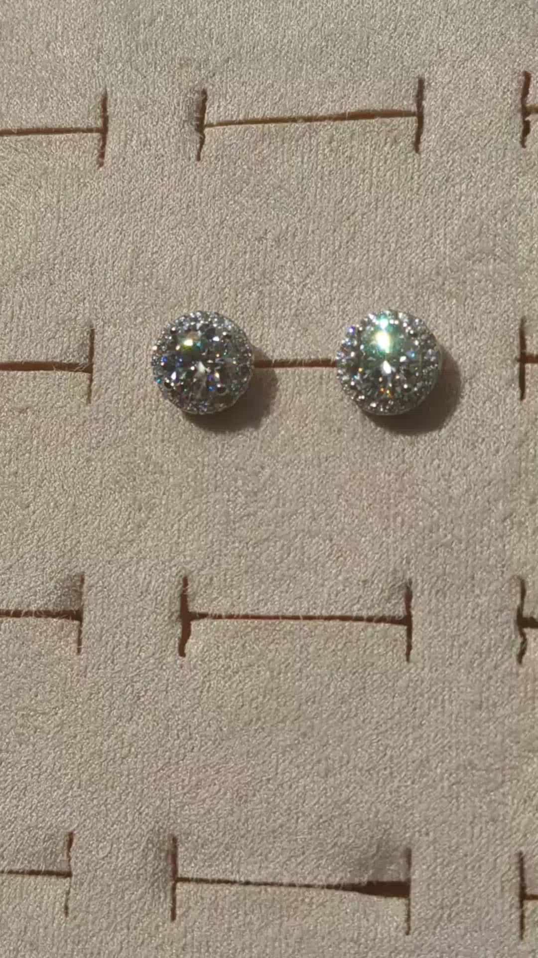 halo moissanite stud video