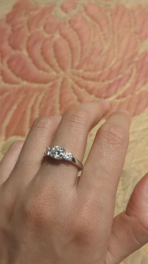 Three Stones Moissanite Ring