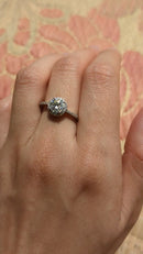 1 Carat Round Halo Moissanite Pave Ring