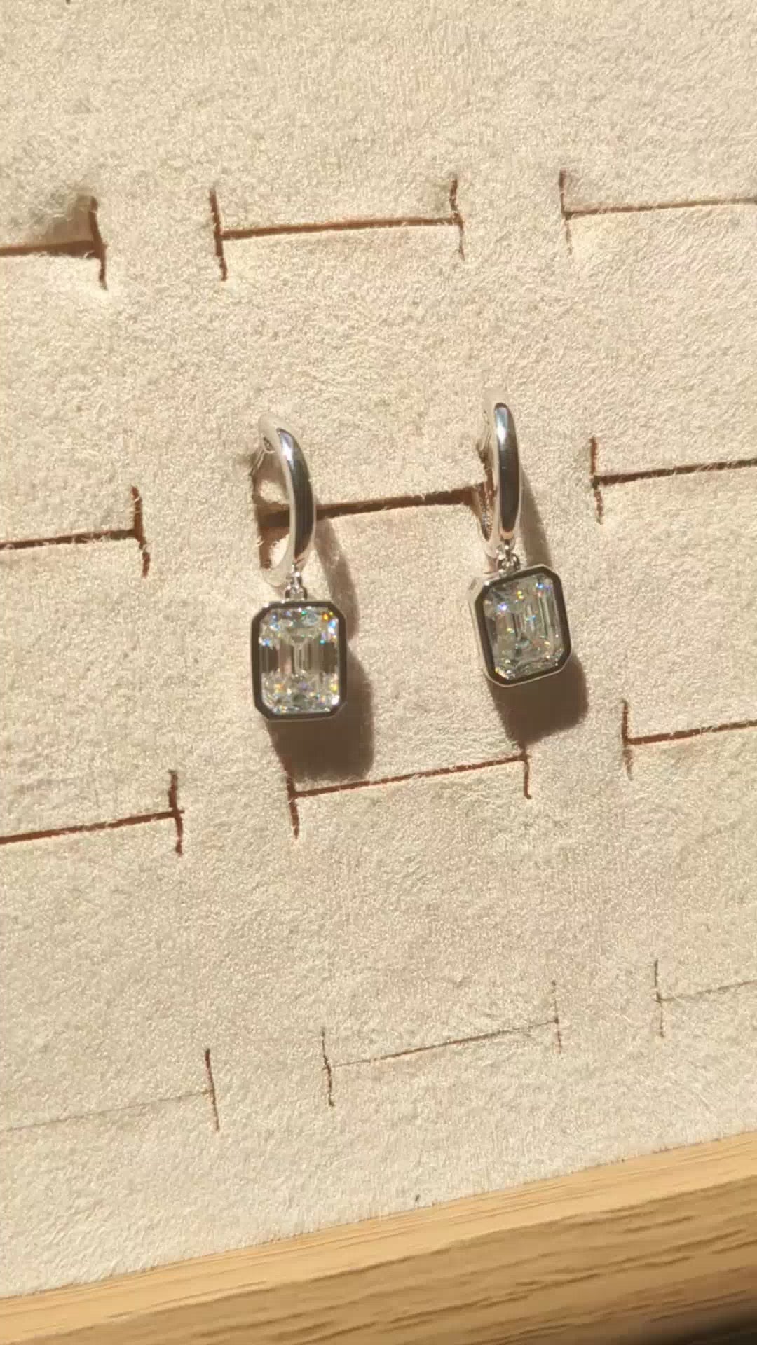 Emerald-Cut Moissanite Hoop