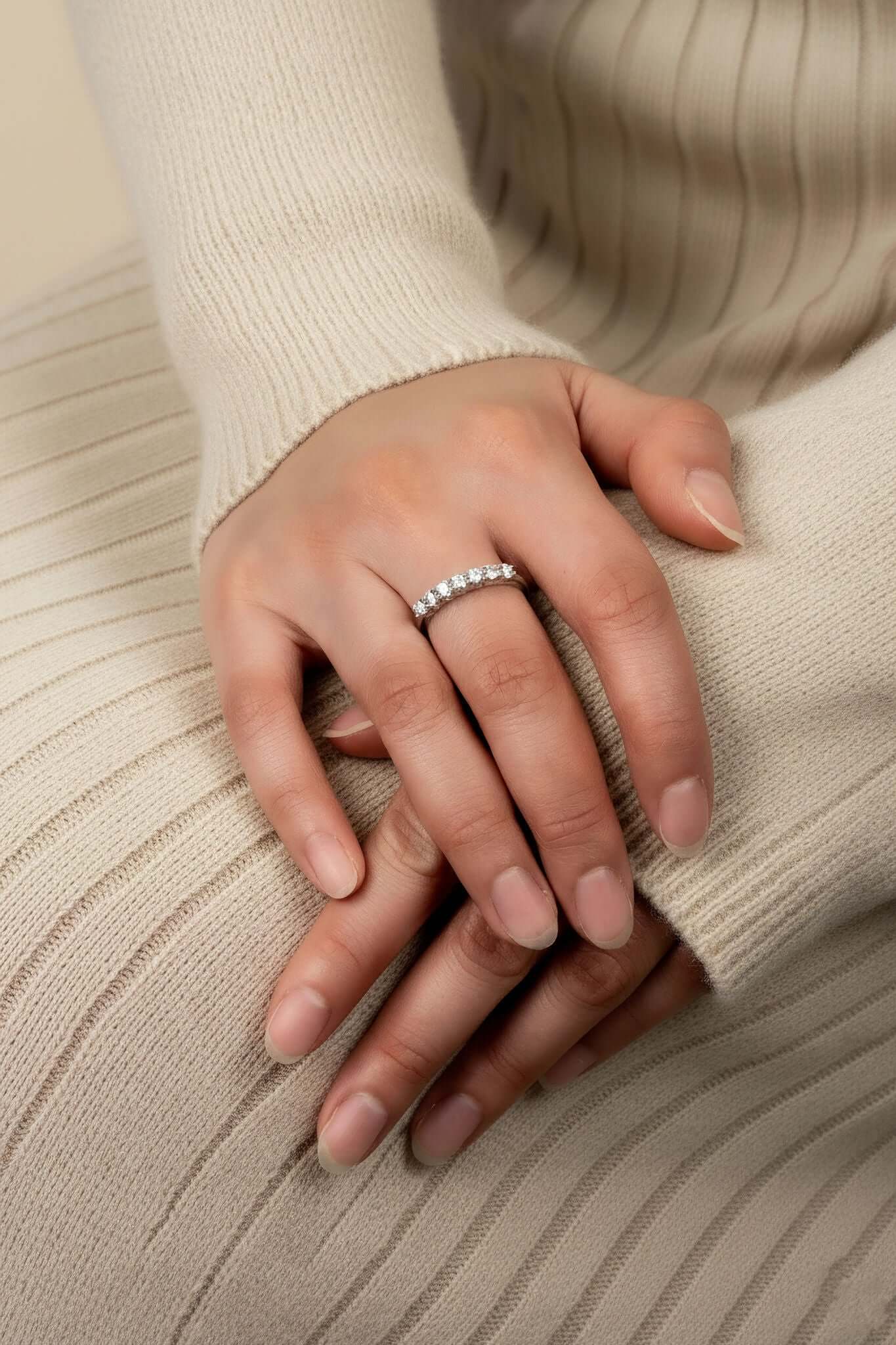 Seven Stones Moissanite Half Eternity Ring 5