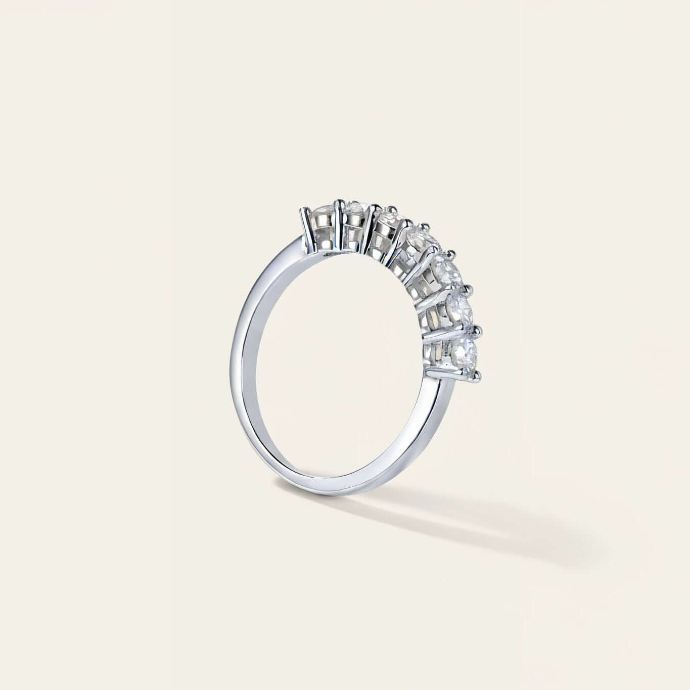 Seven Stones Moissanite Half Eternity Ring 5